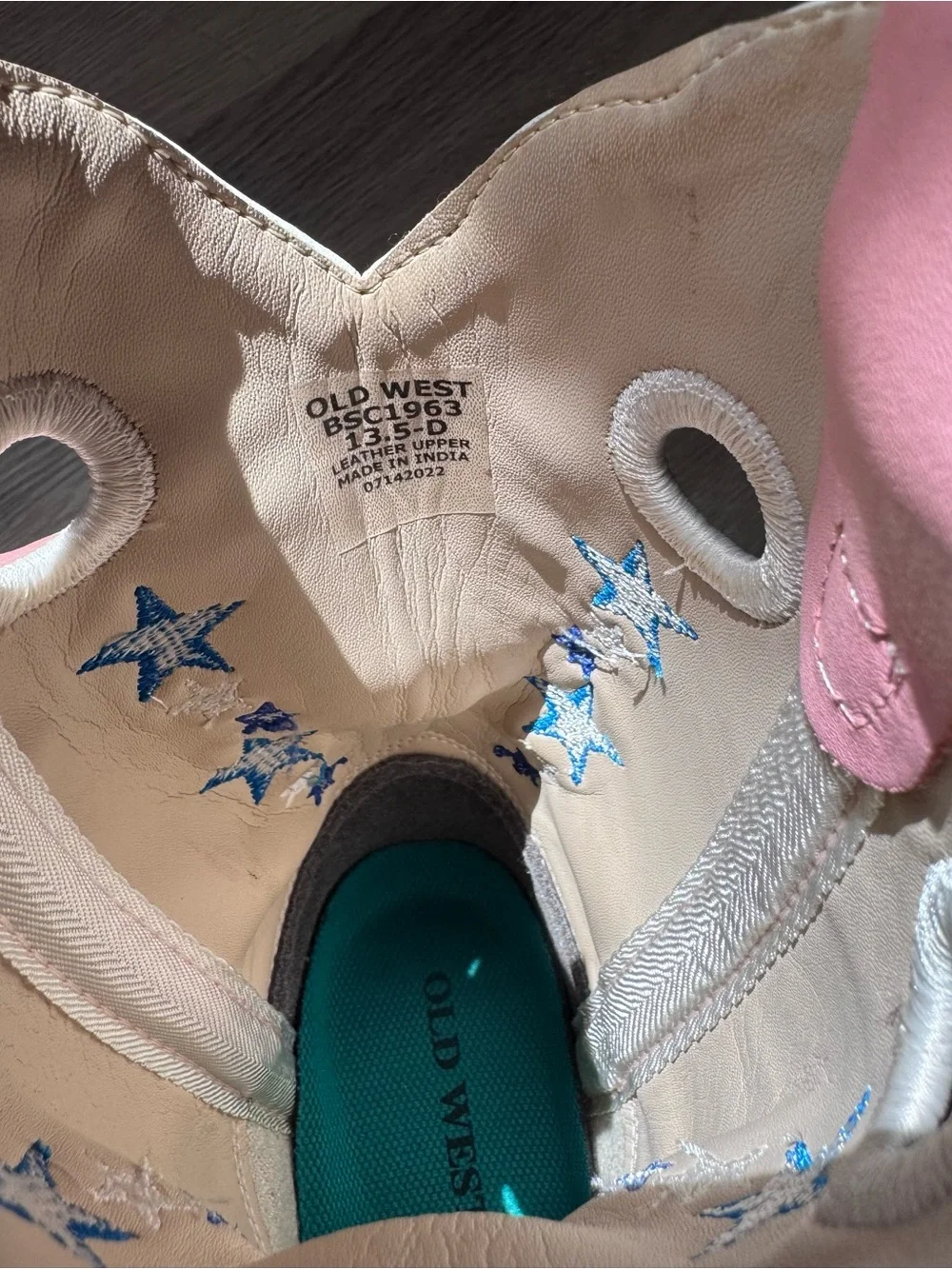 Old West Kids Pink Star Western Boots - Stylish Cowboy Boots for Girls- 13.5